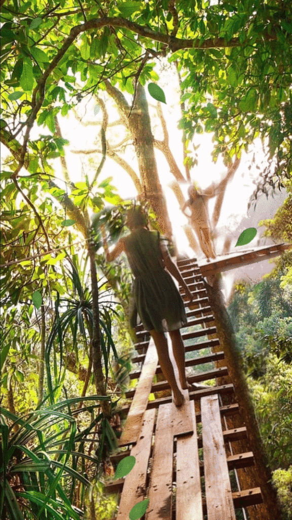 Lady crossing a bridge - "Is your career on the right path?"