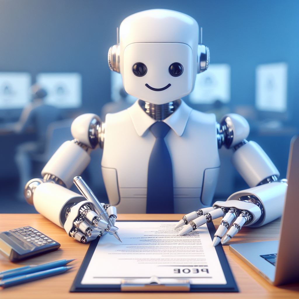 Robot rewriting a resume